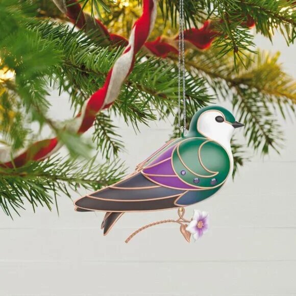 The Beauty of Birds Violet-Green Swallow Ornament NEW - Picture 2 of 11